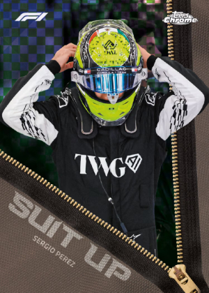 2026 Topps Chrome Formula 1 Racing Suit Up Sergio Perez MOCK UP