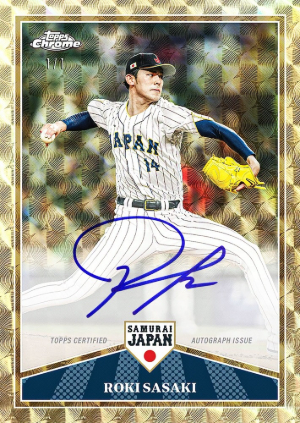 2026 Topps Chrome Samurai Japan Baseball Chrome Auto SuperFractor Roki Sasaki MOCK UP 2026 Topps Chrome Samurai Japan Baseball Chrome Auto SuperFractor Roki Sasaki MOCK UP