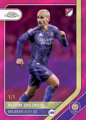 2026 Topps Chrome Sapphire MLS Base Padparadscha Sapphire Antoine Griezmann MOCK UP 2026 Topps Chrome Sapphire MLS Base Padparadscha Sapphire Antoine Griezmann MOCK UP