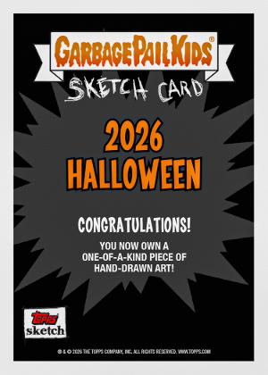 2026 Topps Garbage Pail Kids Halloween Sketch MOCK UP 2026 Topps Garbage Pail Kids Halloween Sketch MOCK UP