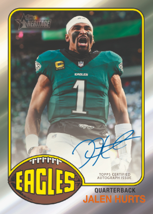 2026 Topps Heritage Football Base Chrome Auto Jalen Hurts MOCK UP 2026 Topps Heritage Football Base Chrome Auto Jalen Hurts MOCK UP