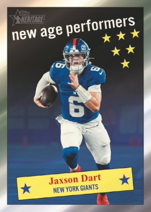 2026 Topps Heritage Football New Age Performers Jaxson Dart MOCK UP 2026 Topps Heritage Football New Age Performers Jaxson Dart MOCK UP