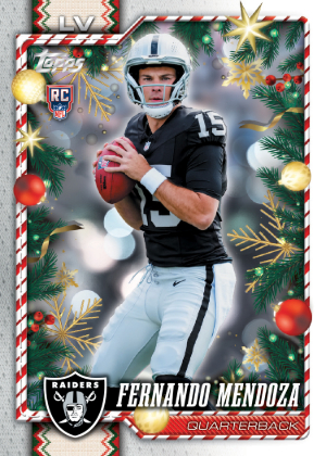 2026 Topps Holiday Football Base Rookies Fernando Mendoza MOCK UP 2026 Topps Holiday Football Base Rookies Fernando Mendoza MOCK UP