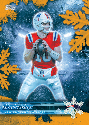 2026 Topps Holiday Football Frozen Fields FoilFractor Drake Maye MOCK UP 2026 Topps Holiday Football Frozen Fields FoilFractor Drake Maye MOCK UP
