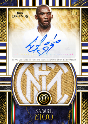 2026 Topps Legends Internazionale Milano Soccer Auto Relics Samuel Etoo MOCK UP