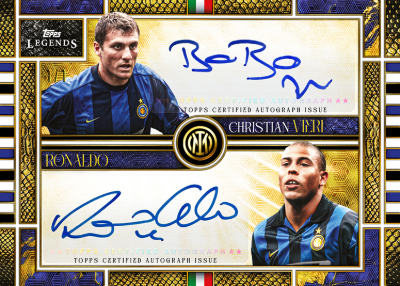 2026 Topps Legends Internazionale Milano Soccer Dual Auto Christian Vieri, Ronaldo MOCK UP