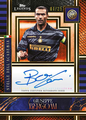 2026 Topps Legends Internazionale Milano Soccer Stelle dell’Accademia Auto Orange Giuseppe Bergomi MOCK UP