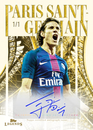 2026 Topps Legends Paris Saint-Germain Allez Paris Auto Gold Edinson Cavani MOCK UP