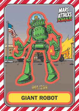 2026 Topps Mars Attacks Xmas Base Characters Candy Cane Giant Robot MOCK UP 2026 Topps Mars Attacks Xmas Base Characters Candy Cane Giant Robot MOCK UP