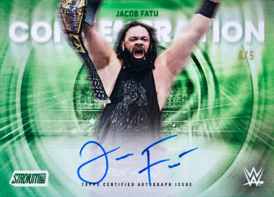 2026 Topps Stadium Club WWE Concentration Auto Green Jacob Fatu MOCK UP 2026 Topps Stadium Club WWE Concentration Auto Green Jacob Fatu MOCK UP