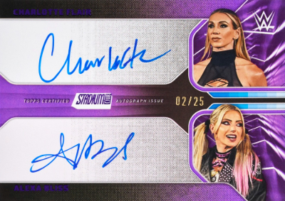 2026 Topps Stadium Club WWE Dual Auto Purple Charlotte Flair, Alexa Bliss MOCK UP 2026 Topps Stadium Club WWE Dual Auto Purple Charlotte Flair, Alexa Bliss MOCK UP