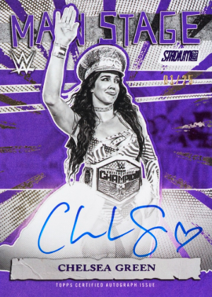 2026 Topps Stadium Club WWE Main Stage Auto Purple Chelsea Green MOCK UP 2026 Topps Stadium Club WWE Main Stage Auto Purple Chelsea Green MOCK UP